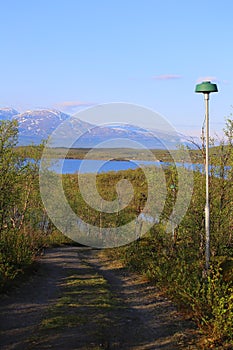 View on Abisko and the Tornetrask in Sweden