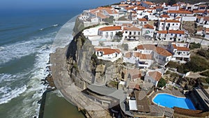 View from above Azenhas do Mar Sintra. Lisbon Portugal