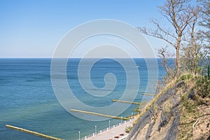 View from above on Baltic sea in Svetlogorsk