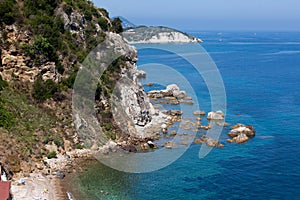 View Above Beach In Portoferraio, Elba Island