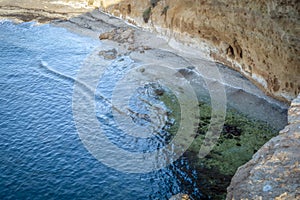 View from above of the Cala Blanca beach of the Puntas de Calnegre regional park photo