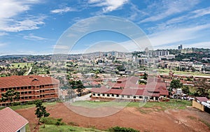 View from the above of the Capital city Kampala in Uganda, Africa photo