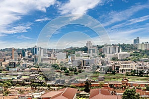 View from the above of the Capital city Kampala in Uganda, Africa