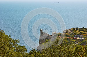 View above castle at Black sea coast