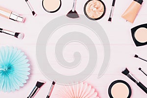 View from above cosmetics for even complexion and masking skin