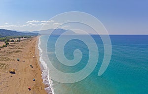 View from above of the gulf of kyparissia, Greece.