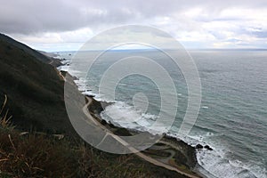 View from above of Highway 1, Big Sur, California.