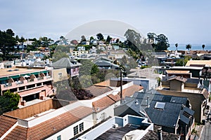 View above houses in Capitola, California.