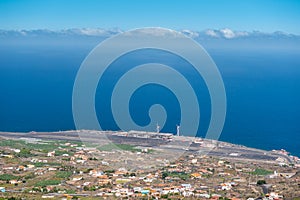 View from above of La Palma airport