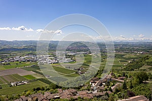 A view from above of the Langhe, seen by Guarene, Piedmont.