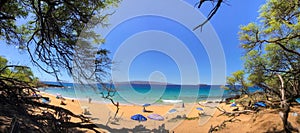 View from above of Little Beach on a picture-perfect Maui summer day.