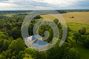 View from above on the main house of the estate of the landowners Wulf