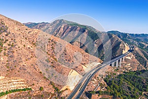 View from above Mountain landscape with viaduct photo