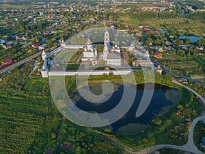 View from above of the Nikitsky monastery located in the city of the Golden ring Pereslavl Zalessky