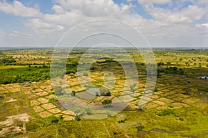 Rural landscape and agricultural land in Sri Lanka.