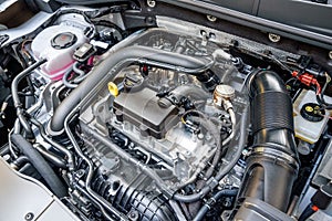 View from above of a Petrol car engine