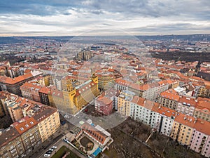 View from above from Prague, Zizkov district.