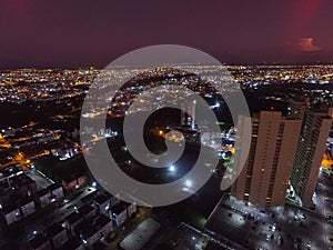 View from Above of RenascenÃ§a Building, at Sunset, JoÃ£o Pessoa, Brazil