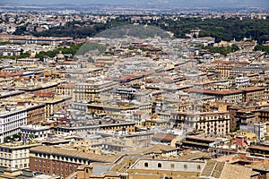 View from above on Rome and the Vatican from the dome of St. Pet