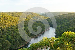 View from above on Royal National Park and Hacking river