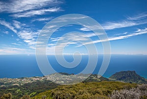 View from above on Santana on the island of Madeira