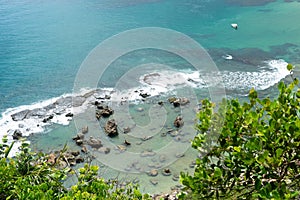 View from above of the sea that bathes Morro de Sao Paulo photo