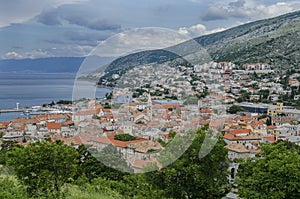 View from above on Senj town, Croatia