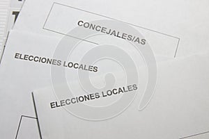 Some envelopes where to deposit the vote in the local elections in Spain photo