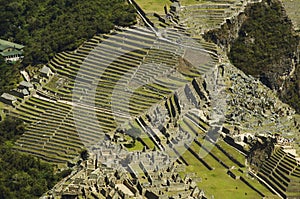 View from above to the Machu-Picchu