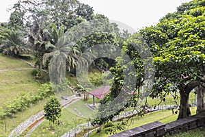 View from above to the Taman Rusa deer park, Malaysia