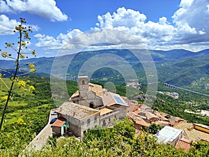 view from above of the town of civitaluparella in abruzzo