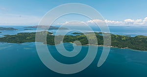 View from above of Tropical Island. Mindanao, Philippines.