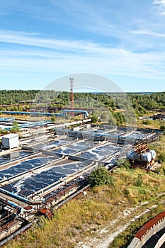 View from above on water treatment plant