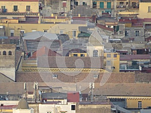 View from above - the whole city. Naples, Italy.