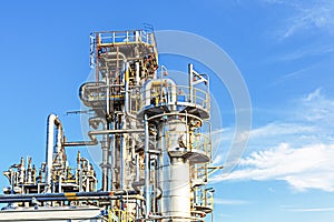 View of the absorption distillation column of gas liquefaction.