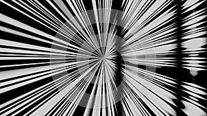 View of an abstract looping video in black and white.