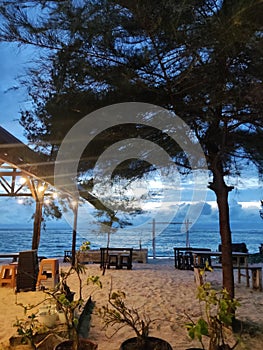 View on aceh beach at sunset