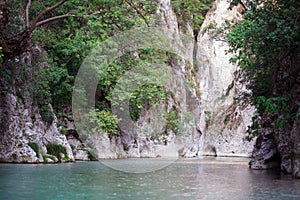 View of the Acheron River with its pristine nature in Epirus