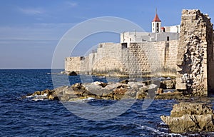 A view of acre ancient city walls photo