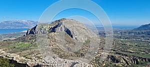 View from the Acrocorinth the acropolis of ancient Corinth