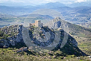 View of Acrocorinth castle, Peloponesse - Greece.