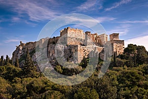 View of Acropolis from the Areopagus Hill, Athens, Greece