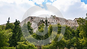 view of Acropolis of Athens from Plaka district