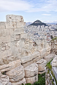 View from the Acropolis of Athens to the Athens suburb