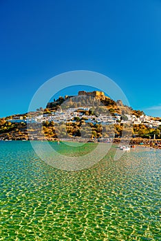 View of the Acropolis of Lindos