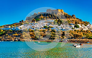 View of the Acropolis of Lindos