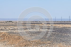 A view across the barren, stony desert east of Amman, Jordan