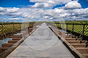 A view across the Bennerley Viaduct over the Erewash canal