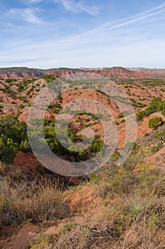 The geology of the Texas Panhandle made of red sandstone rock. photo