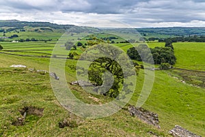 A view across the Dales from the slopes of Ingleborough, Yorkshire, UK